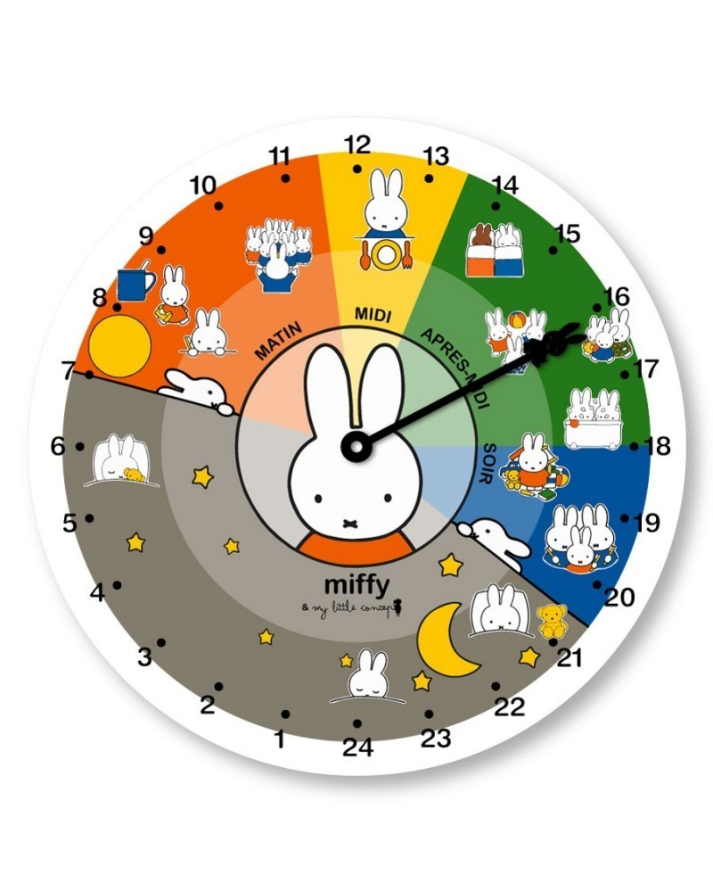 Horloge miffy 24h avec stickettes